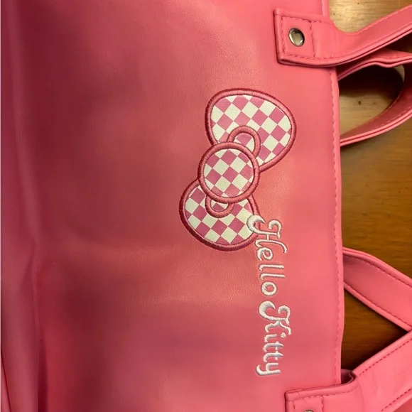 Hello Kitty 2007 Pink and white checkered shoulder purse bag - Picture 4 of 7